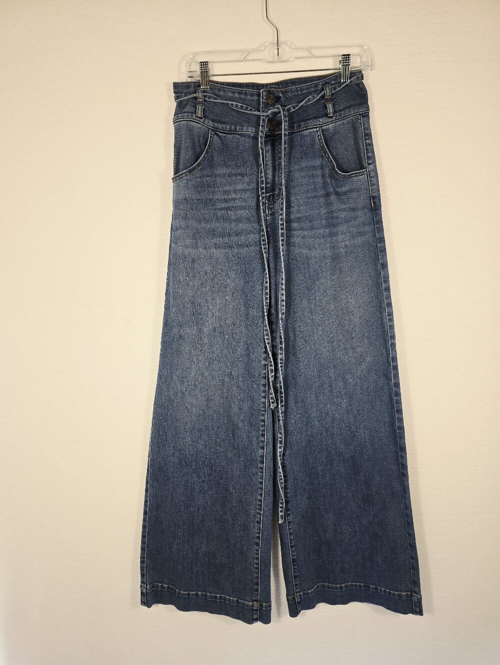Shyanne 70s Retro Wide Leg Palazzo western 3 Trendy Denim Jeans. Ladies 30/34 - Picture 2 of 13